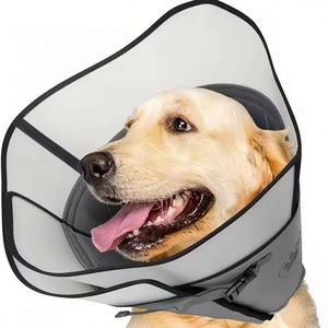 Collar de Esterilización Ajustable para Perros, Anti-Mordidas y Anti-Lamidas, Material de Poliéster, Diseño con Huellas de Patas, Estilo Casual, Venta al Por Mayor - Product Image 1