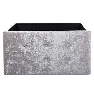 Velours Tabouret <span class=keywords><strong>Pliable</strong></span> Chaise longue Ottoman En <span class=keywords><strong>Bois</strong></span> <span class=keywords><strong>Banc</strong></span> - Product Image 1