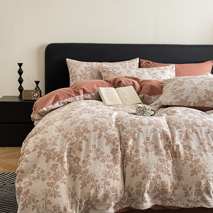 OEM moderno motivo vegetale 100% cotone Jacquard copripiumino biancheria da letto lenzuola piatte federa Queen Size biancheria da letto - Product Image 1