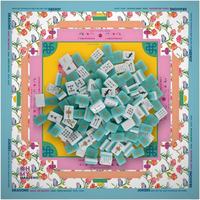 Jeu de Mahjong Tropical Parrot américain, 160 tuiles en acrylique vertes, motif doré sur le dos, tapis Chinoiserie pour fête estivale en patio