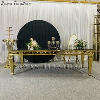 Table de dîner de mariage en acier inoxydable, prix de gros, dernier design, pour événements de mariage
