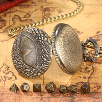 Jeu de rôle Jeux de société Party Favors 7PCS Metal Mini Dice Set With Dragon Eye Pocket Watch Dice Box - DNDD Gifts