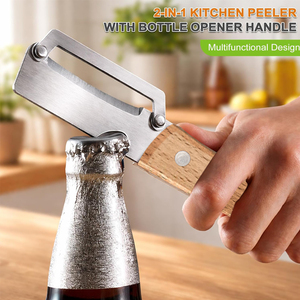 <span class=keywords><strong>Éplucheur</strong></span> <span class=keywords><strong>de</strong></span> légumes multifonctionnel KITCHENCARE OEM avec manche en bois, <span class=keywords><strong>éplucheur</strong></span> <span class=keywords><strong>manuel</strong></span> pour pommes <span class=keywords><strong>de</strong></span> <span class=keywords><strong>terre</strong></span> et carottes - Product Image 3