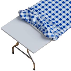 30 X 72 Inch Folding Fitted <b>Square</b> Handmade Disposable Waterproof Oilproof Blue Solid PEVA Plastic Elastic Customizable - Product Image 1