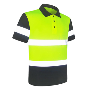 High Visibility ANSI Class 2 Men's Polo Shirt Quick Dry Breathable <b>Waterproof</b> Anti-static Custom Logo Reflective Safety <b>Work</b> - Product Image 3