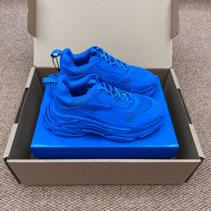 Zapatillas Deportivas con Plataforma Gruesa Azul Brillante, Estilo Urbano Casual Monocromático para Uso Diario - Product Image 3