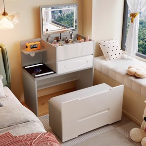 <span class=keywords><strong>Commode</strong></span> de <span class=keywords><strong>commode</strong></span> moderne blanche à 8 tiroirs blanche longue quadruple largeur avec station de charge lumières LED pour chambres à coucher - Product Image 4