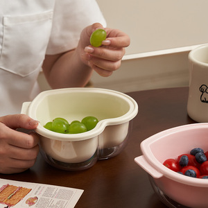 Heart Shaped <b>Drain</b> <b>Basket</b> Double Layer Pet Mini Fruit Plate Kitchen Sink Strainer Blue - Product Image 4
