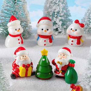 Petites figurines de Noël en résine, Père Noël et bonhomme de neige, ornements de Noël en résine pour remplir les sacs cadeaux de Noël, <span class=keywords><strong>jardin</strong></span> - Product Image 2