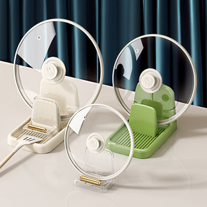 Pot Lid Rack With <b>Tray</b> Round Magnetic Stand For Kitchen Countertop Storage - Product Image 1
