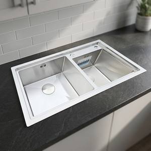 Factory Direct Stainless Steel Double Bowl <b>Kitchen</b> <b>Sink</b> Commercial Grade Thick Panel Handmade <b>Sink</b> - Product Image 1