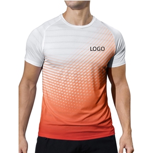 Custom Men Sports T Shirt Quick Dry Polyester Spandex Athletic Gym Running Training Short Sleeve Custom Print <b>Tee</b> F00 - Product Image 1