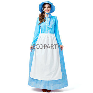 Disfraz de Laura Ingalls Wylde de <span class=keywords><strong>la</strong></span> Casa de <span class=keywords><strong>la</strong></span> Pradera para Mujer, Carnaval, Halloween, Estilo Pionero, Vestido de Fiesta de Disfraces - Product Image 4