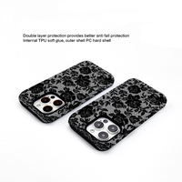 Coque pour iPhone 17 avec impression de fleurs en dentelle rose, sublimation 3D, combo magnétique 2-en-1 TPU+PC pour iPhone 16 15 Pro Max 14