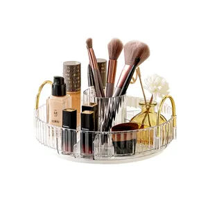 360 organisateur de maquillage rotatif organisateur de parfum pour commode organisateur de comptoir de salle de bain avec porte-pinceau de maquillage