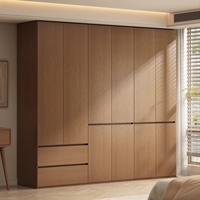Armoire de rangement suspendue en panneaux de bois démontable grande capacité 2026 pour chambre à coucher, idéale pour la location et la maison, avec tiroirs
