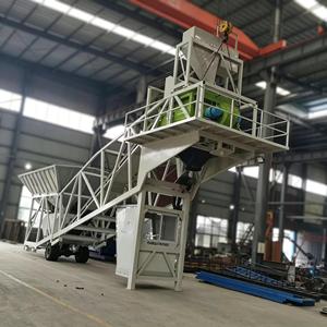 Centrale à béton mobile électrique 50m3/h avec boîte de vitesses et roulement, station de mélange de béton portable simple au <span class=keywords><strong>prix</strong></span> d'usine - Product Image 4