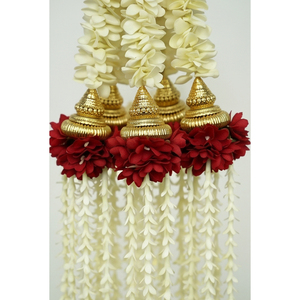Artificial Floral <b>Hanging</b> Jhoomar Garland <b>White</b> Red Flower Chandelier for Wedding Decoration Ceiling Decor Mandap <b>Hanging</b> Floral - Product Image 2