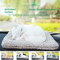 Grand ornement de voiture en forme de chat, charbon de bambou activé pour la purification de l'air du tableau de bord, style moderne et minimaliste pur