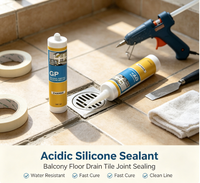 Colle silicone acide GP de qualité industrielle, étanche, pour le jointement des coins de portes et fenêtres en aluminium, travaux de construction et d'étanchéité