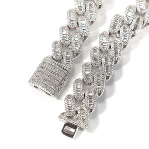 Collar Hip-Hop con Incrustaciones de Zirconia en Cobre, <span class=keywords><strong>Cadena</strong></span> Cubana de 15MM, Joyería al Estilo Europeo y Americano, Venta al Por Mayor - Product Image 4