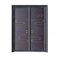 Porte d'entrée battante en aluminium moulé, sur mesure, pour maison, hôtel, appartement, bureau, entrée extérieure sécurisée