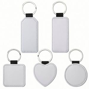 <b>Custom</b> Shape Festival Promotion Gifts Keyring Wholesale Sublimation White Blank Pu Leather Hanging Ornament Decoration <b>Keychain</b> - Product Image 1