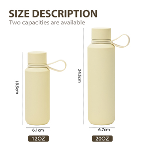 Thermos isotherme à double paroi en acier inoxydable de 12 oz et 20 oz, bouteille de sport avec poignée en silicone, <span class=keywords><strong>camping</strong></span>, écologique, sans BPA - Product Image 2