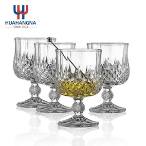 Home Kitchen Wholesale 4 Pcs Stemmed Cocktail Brandy Glasses Set 8 Ounce Lead-Free Crystal Glass Cognac & Brandy Glasses Snifter