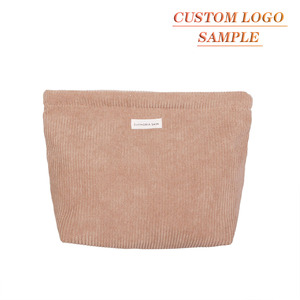 Sac à cosmétiques en velours côtelé doux Grande capacité Trousse <span class=keywords><strong>de</strong></span> maquillage Organisateur <span class=keywords><strong>de</strong></span> toilette <span class=keywords><strong>de</strong></span> voyage Logo personnalisé - Product Image 1