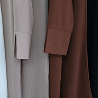 Nouvel ensemble Abaya 2 pièces style turc en crêpe pour le Ramadan 2025 – Tenue modeste musulmane pour femme, vêtements islamiques quotidiens, ensemble Abaya et pantalon