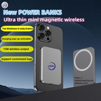 Mini banco de energía de aleación de aluminio 5000mAh súper delgado con carga inalámbrica magnética