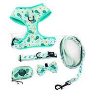 Fournitures pour animaux de compagnie, harnais et laisse pour chien en polyester rembourré avec décoration en écharpe, design mignon, personnalisé