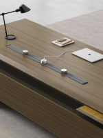 Bureau de direction convertible en bois durable, table de patron moderne de luxe haut de gamme, finition résistante à l'eau pour PDG et directeurs