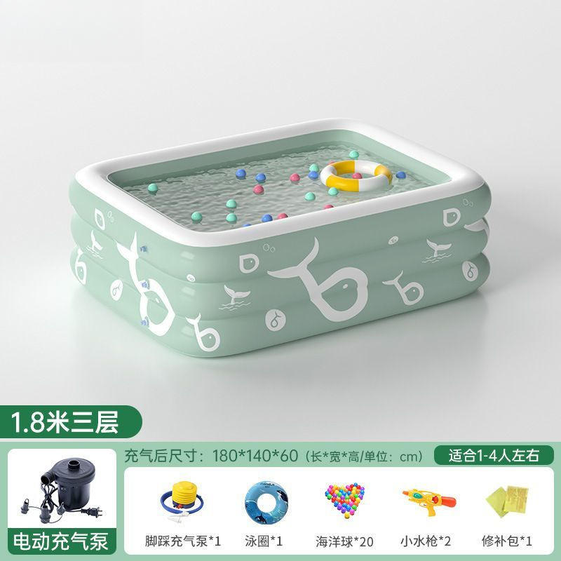 Inflable eléctrico [con juego de regalo completo]-Piscina de 2,1 m