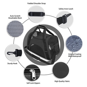 Door De Luchtvaartmaatschappij Goedgekeurde Hond <span class=keywords><strong>Kattendrager</strong></span> Comfortabele Reistas Voor Huisdieren, Ademende Opvouwbare Draagbare Dog Carrier - Product Image 3