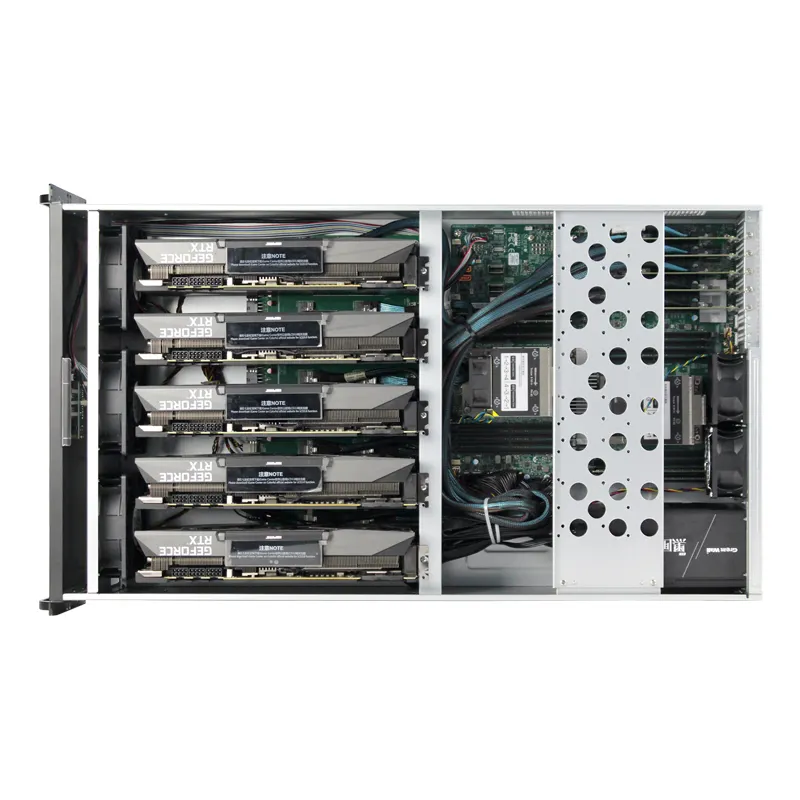 5 GPU 서버 케이스 고성능 GPU 서버 섀시 PCIe 3.0 지원 그래픽 카드 3080 3090 4080 4090 A100 마이닝