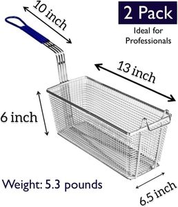 Panier de rangement pour <span class=keywords><strong>friteuse</strong></span> avec poignée antidérapante, construction robuste en acier inoxydable nickelé, écologique, usage commercial - Product Image 2