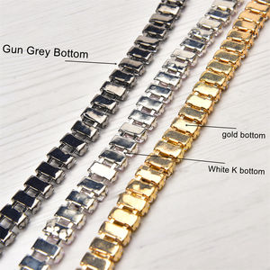 5x10Mm longue bande de Strass garniture colorée matrice Rectangle <span class=keywords><strong>verre</strong></span> Strass cristal tasse chaîne pour chaussures sacs vêtements accessoires - Product Image 2