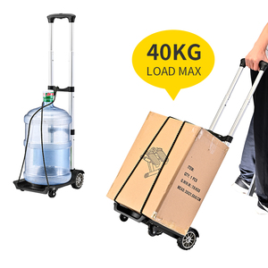 Small Folding <strong>Hand</strong> Truck <strong>Dolly</strong> 4-<strong>Wheel</strong> Foldable Shopping Cart Lightweight Aluminum Collapsible Trolley 40KG Capacity OEM Tools - Product Image 2