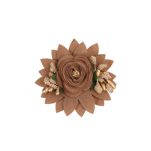 Fleur artificielle fraîche multicouche DIY style européen-américain pour coiffure de mariée, pince à cheveux, broche, serre-tête, accessoire en polyester - Product Image 5
