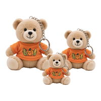 Logo de marque personnalisé Mini ours en peluche gris porte-clés ours en vrac Promotion pas cher peluche ours en peluche porte-clés avec t chemise rouge