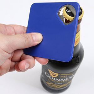 Rectangle Solid Color Stainless Steel ABS Coaster Bottle Opener Multifunctional Beer Opener Gold Plated Dishwasher Safe Logo - Product Image 3