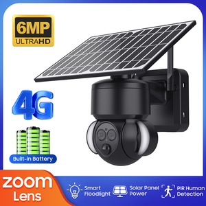LCLCTEK 6MP <span class=keywords><strong>4G</strong></span> SIM无线太阳能电池双镜头安全PTZ摄像机12X变焦人工智能人形跟踪室外监控摄像机 - Product Image 2