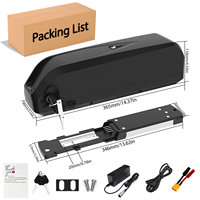 Batterie de vélo électrique 36V 48V 52V 13Ah 15Ah 20Ah Hailong3/4 Lithium 18650 21700 pour moteur Bafang Batterie de vélo électrique