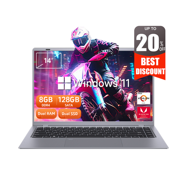 14 Inch Gray Laptop Computer AMD 8GB RAM 128GB SSD Windows 11 Pro Laptops Brand New WIFI6 BT5 1920*1080 IPS Business Laptop