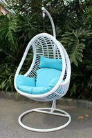 Fauteuil suspendu en rotin PE, chaise à bascule en forme d'œuf, meubles d'extérieur et d'intérieur pour salon, cour, jardin, balcon, chambre à coucher, métal