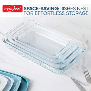 <span class=keywords><strong>Plat</strong></span> <span class=keywords><strong>à</strong></span> four en verre Pyglass, couleur personnalisable, grande capacité, avec couvercle en PE pratique pour un emballage facile - Product Image 3