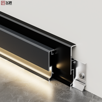 Plinthe lumineuse LED en alliage d'aluminium personnalisable à clipser, idéale pour les hôtels, les salons et les appartements.
