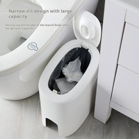 Poubelle à couvercle à pression esthétique, grande capacité, en plastique, pour la maison, la cuisine, la salle de bain, le salon, les toilettes